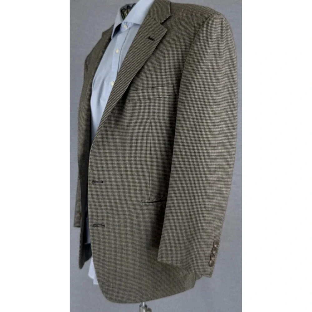 Polo Ralph Lauren Mens 41R‎ Brown Houndstooth Blazer Sport Coat USA Made